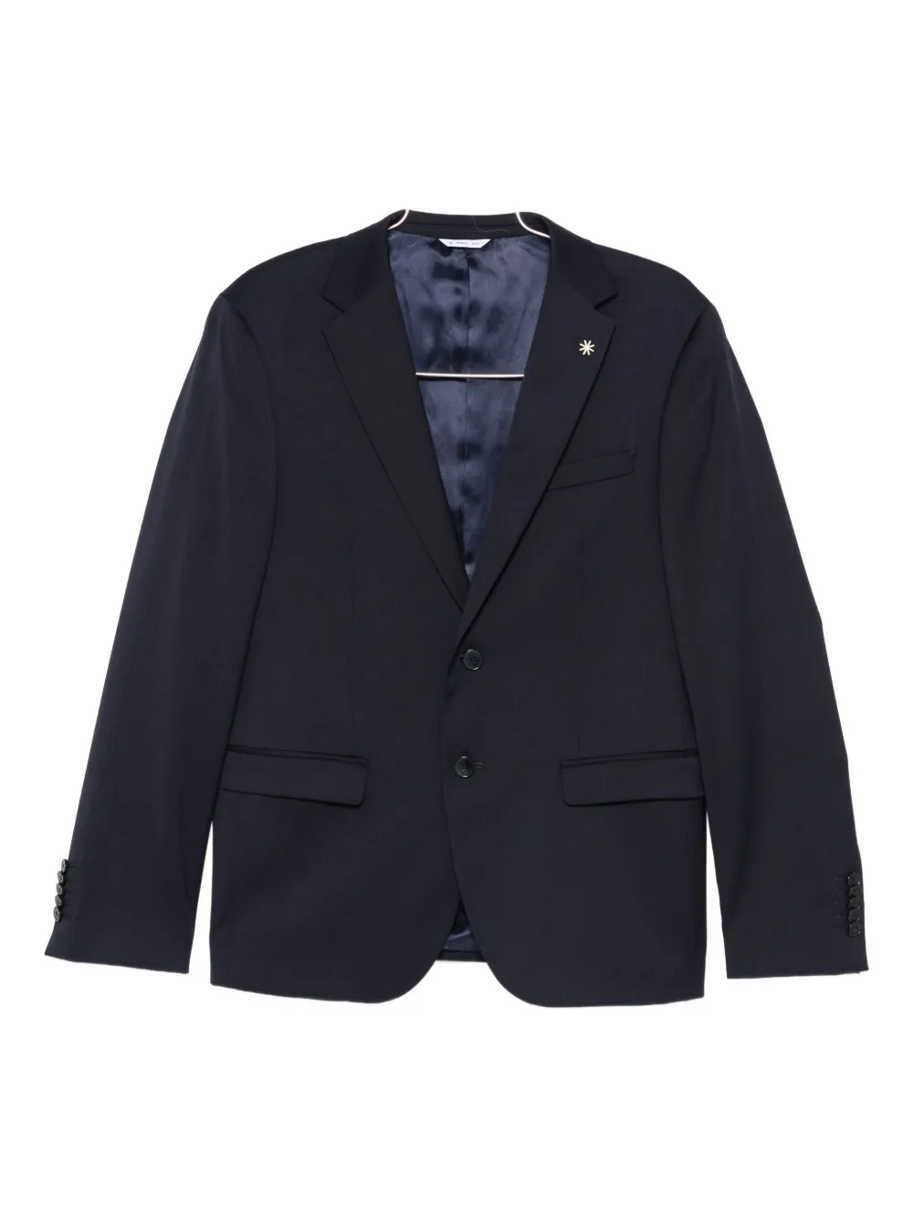 Manuel Ritz Stretch-wool Single-breasted Suit In Blue