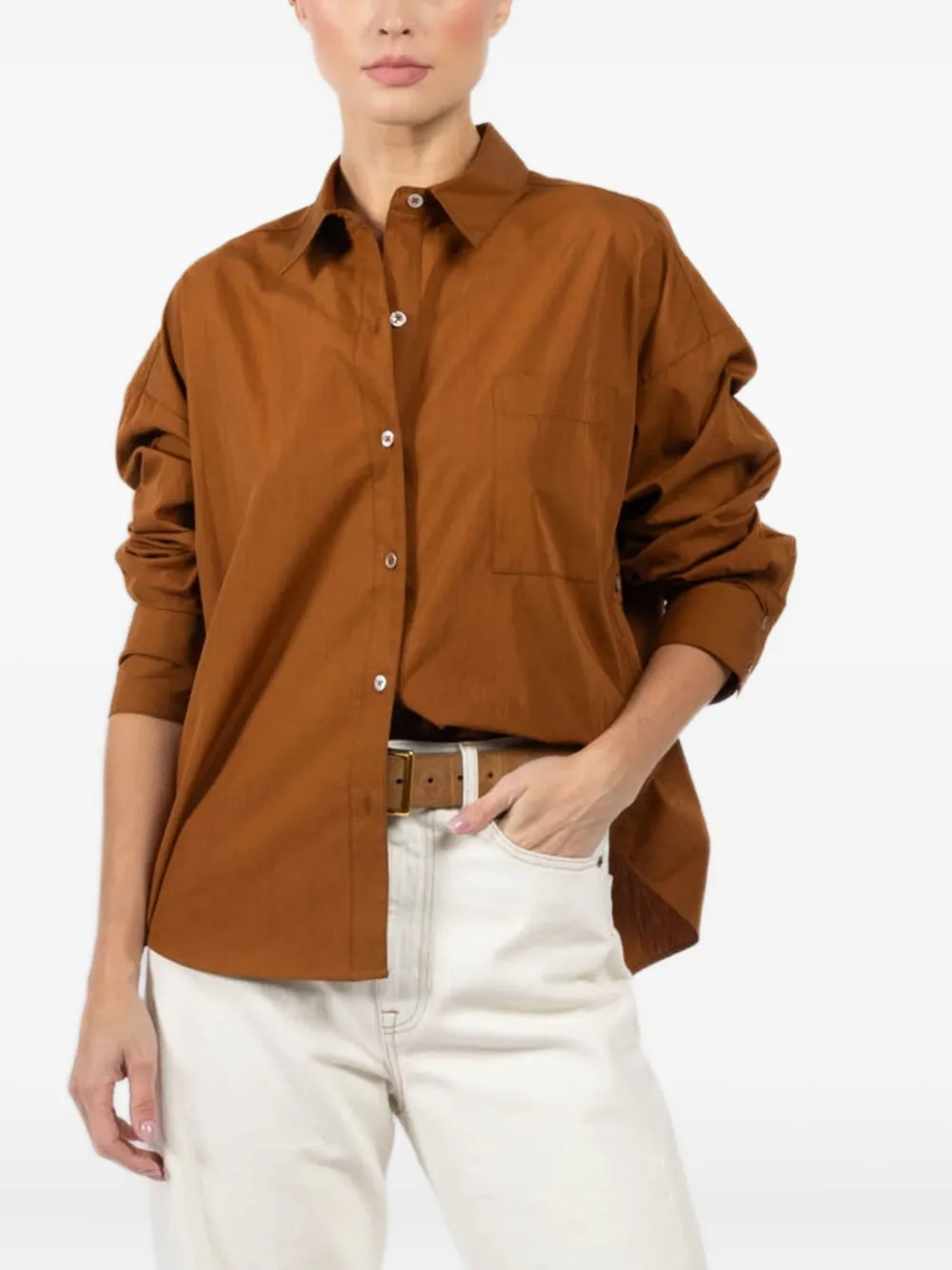 Arlo Mott Cotton Shirt In Brown