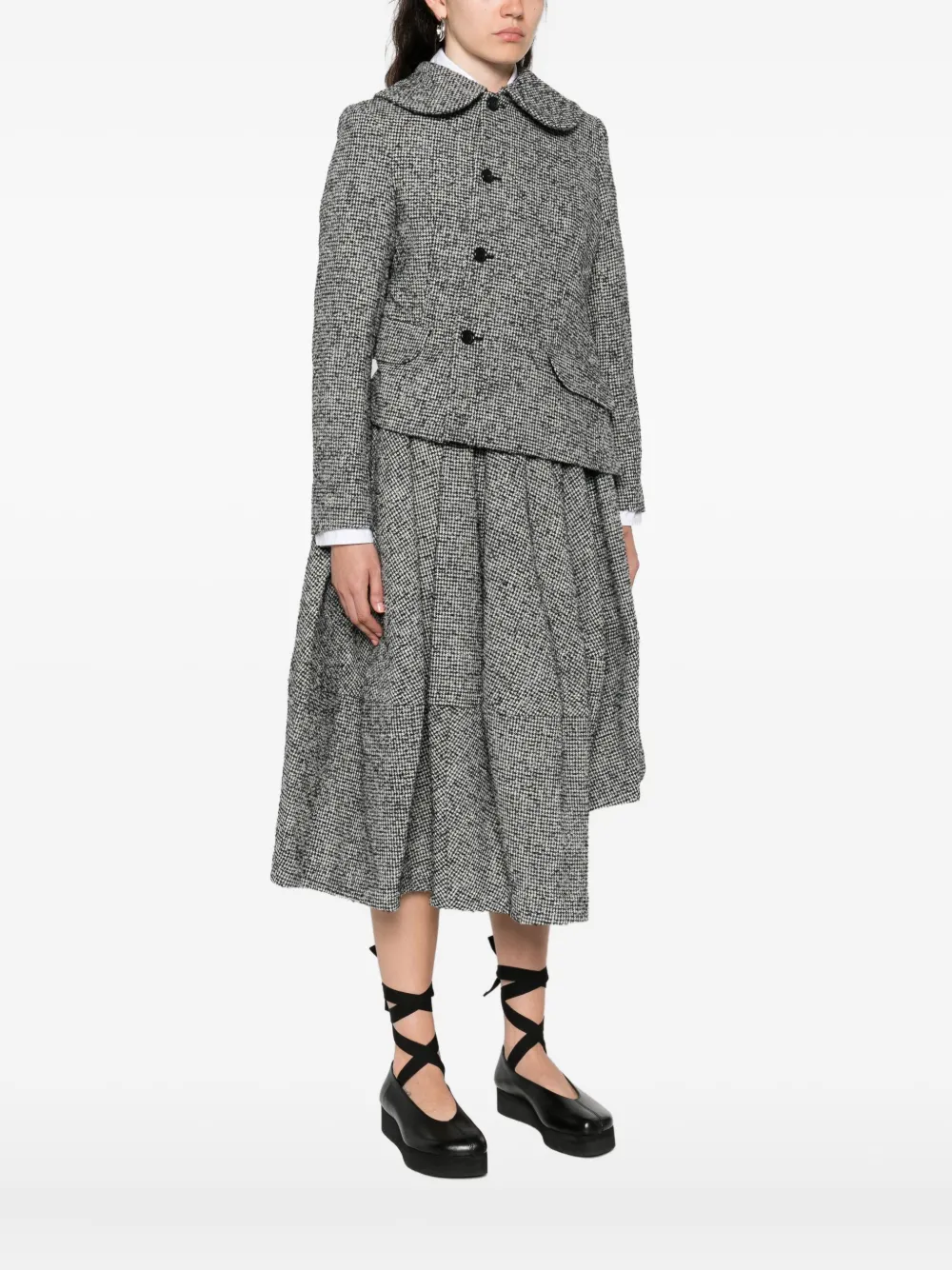 Comme Des Garçons Houndstooth Jacket In Gray