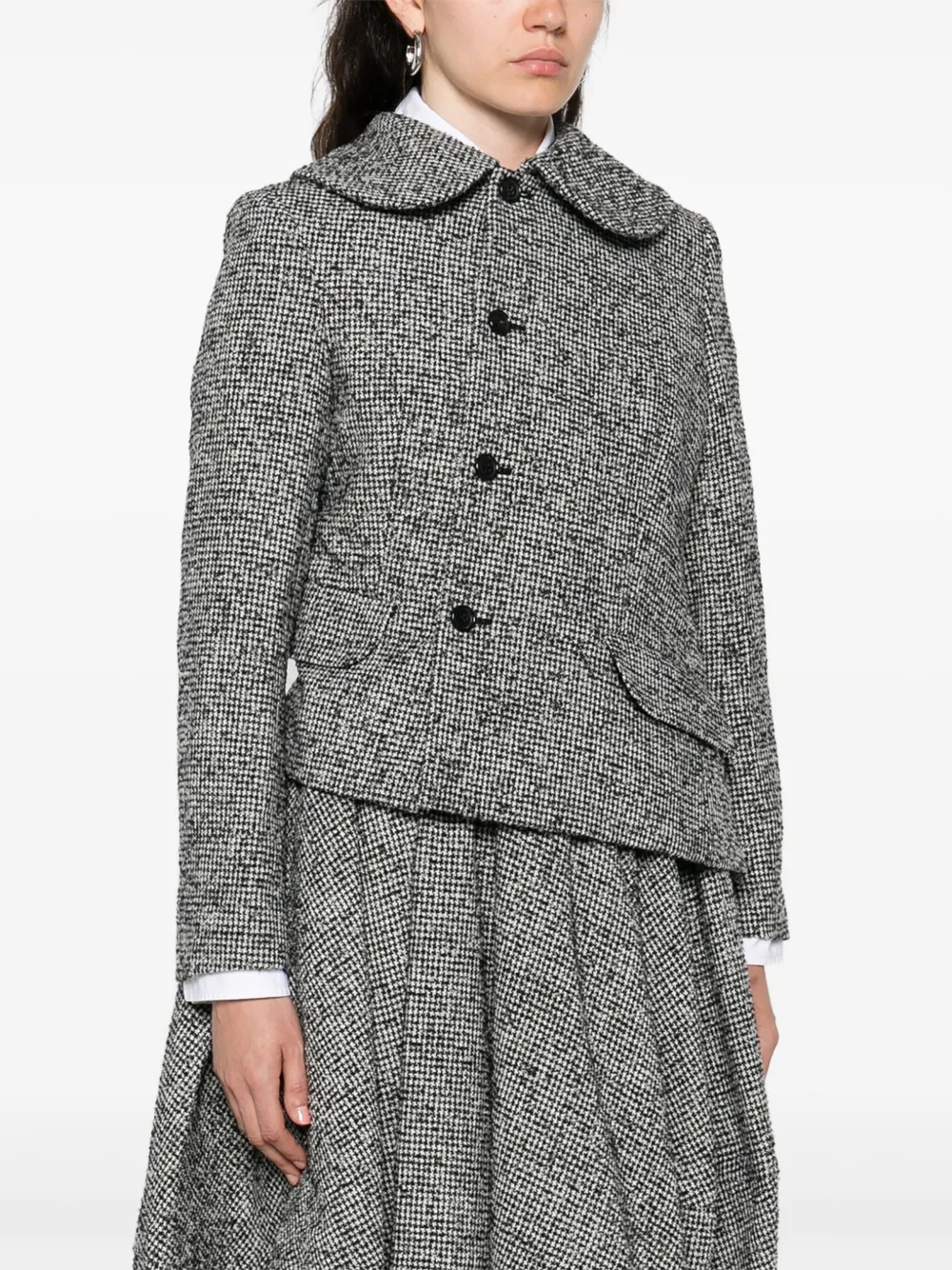 Comme Des Garçons Jack met pied-de-poule print Grijs