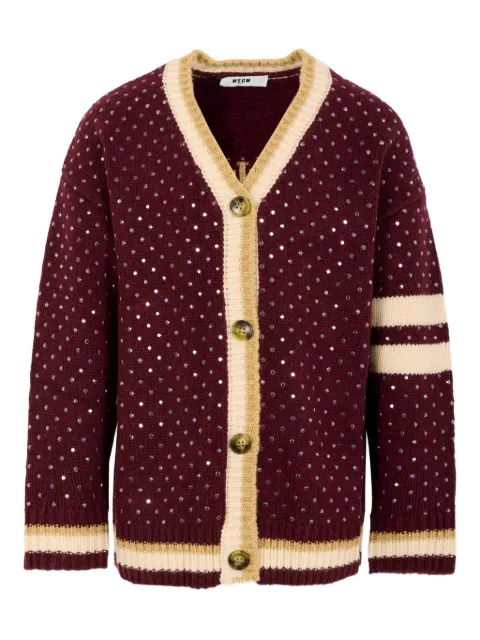 MSGM Kids sequin striped cardigan