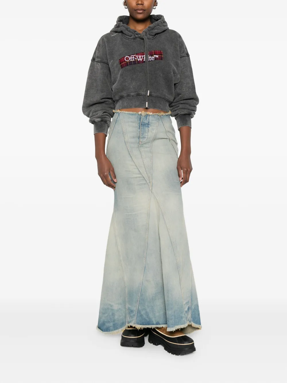 Off-White frayed panelled skirt | High-Waisted Skirts | Image 2