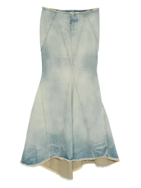 Off-White frayed panelled skirt