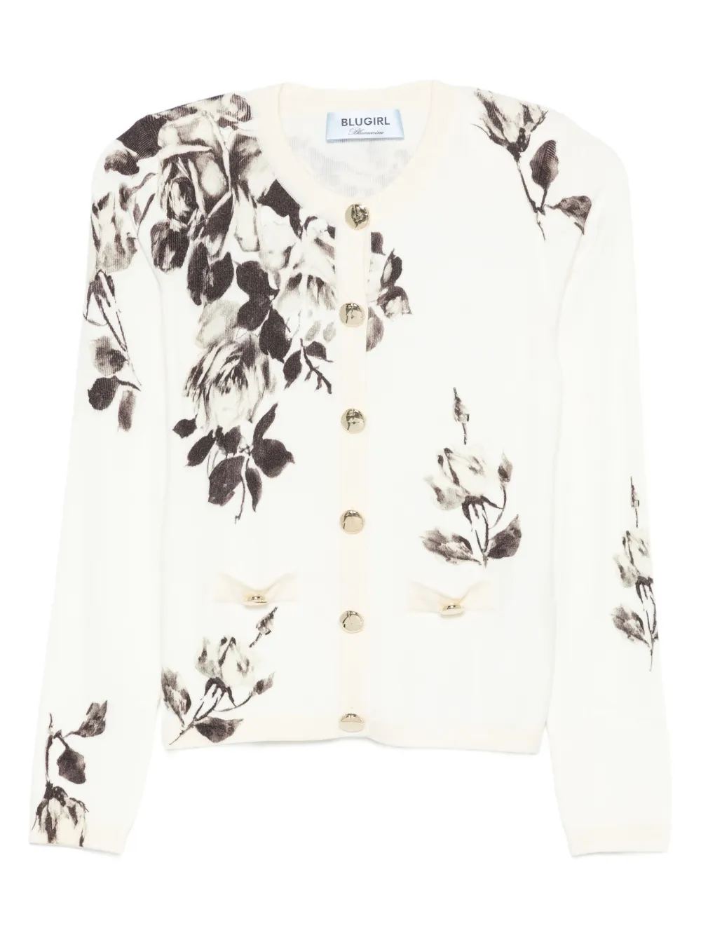 Blugirl floral-print cardigan - Bianco