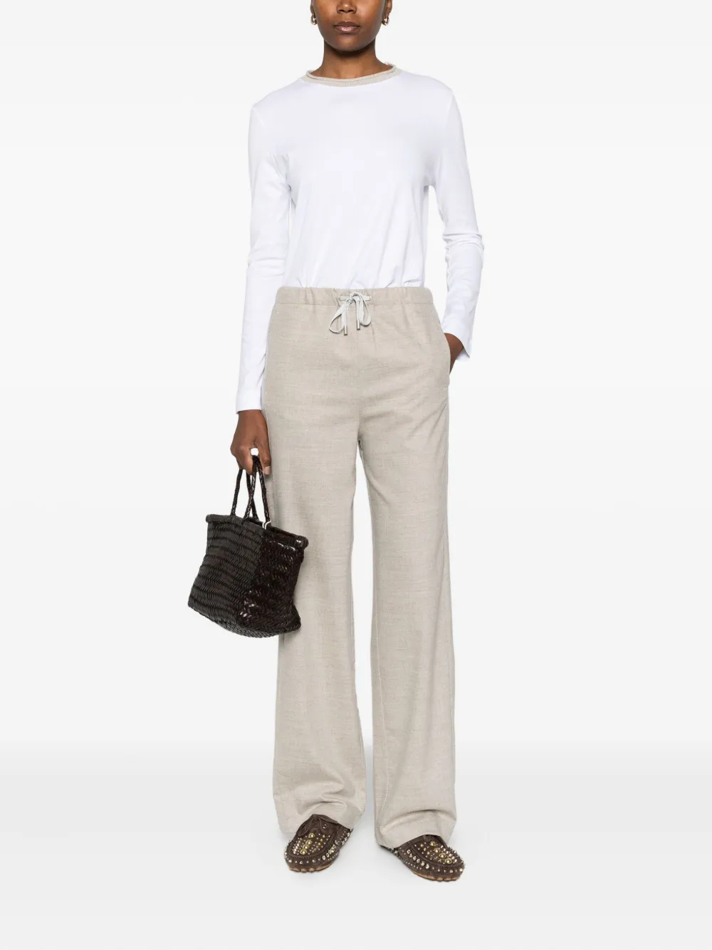 Gran Sasso Broek met trekkoordtaille - Beige