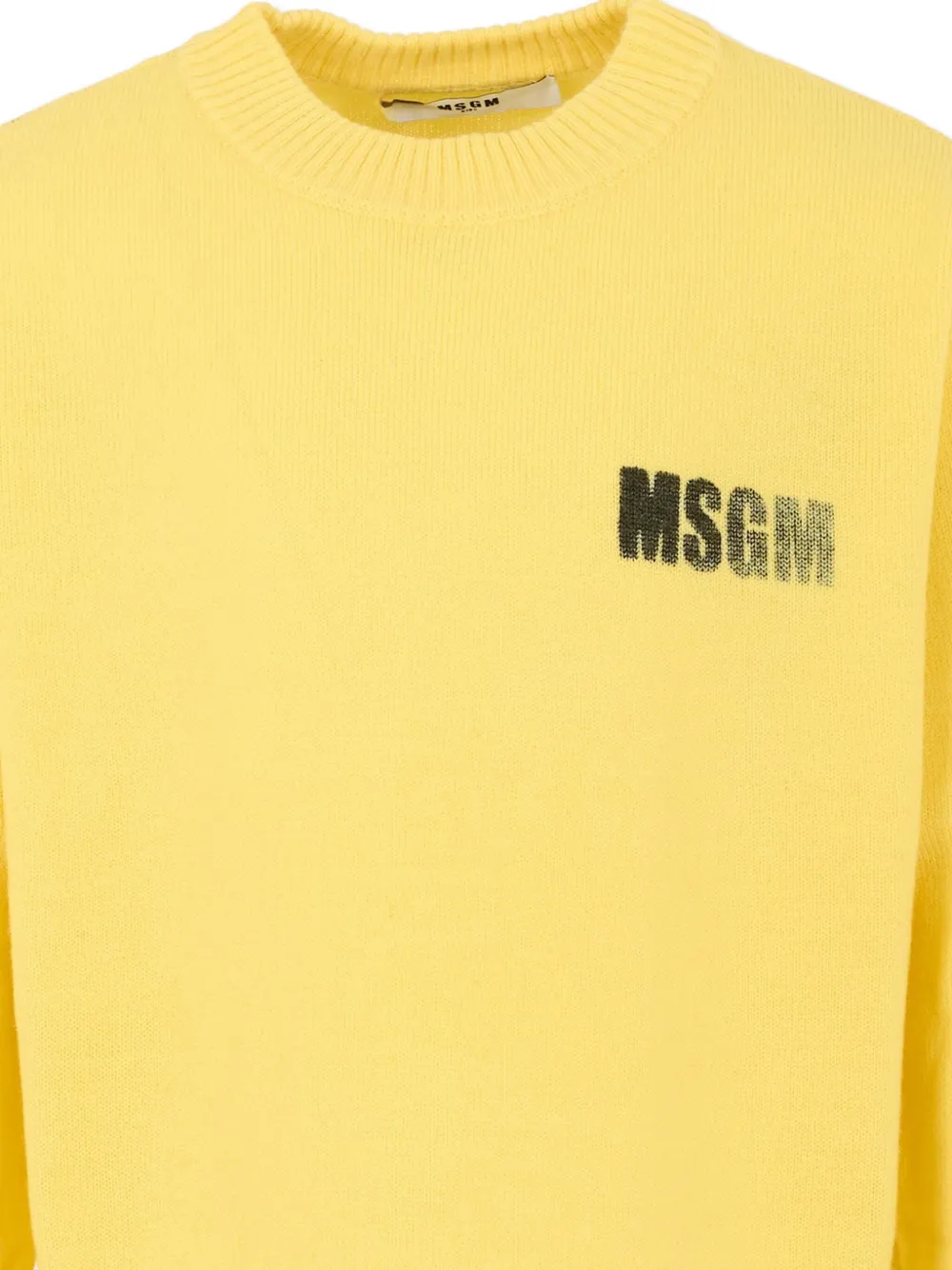 MSGM Kids Trui met ronde hals en logo Geel