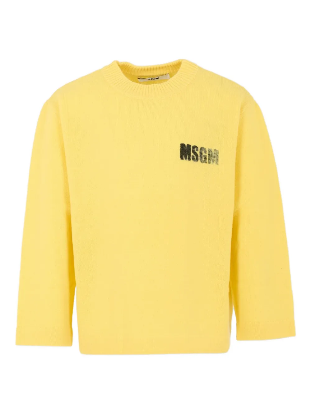 MSGM Kids logo crewneck sweater | Yellow | Image 1