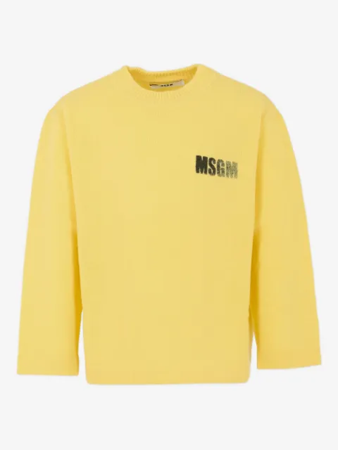 MSGM Kids tröja med rundad hals och logotyp