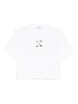Off-White Off-Stamp Cropped T-shirt | White | FARFETCH