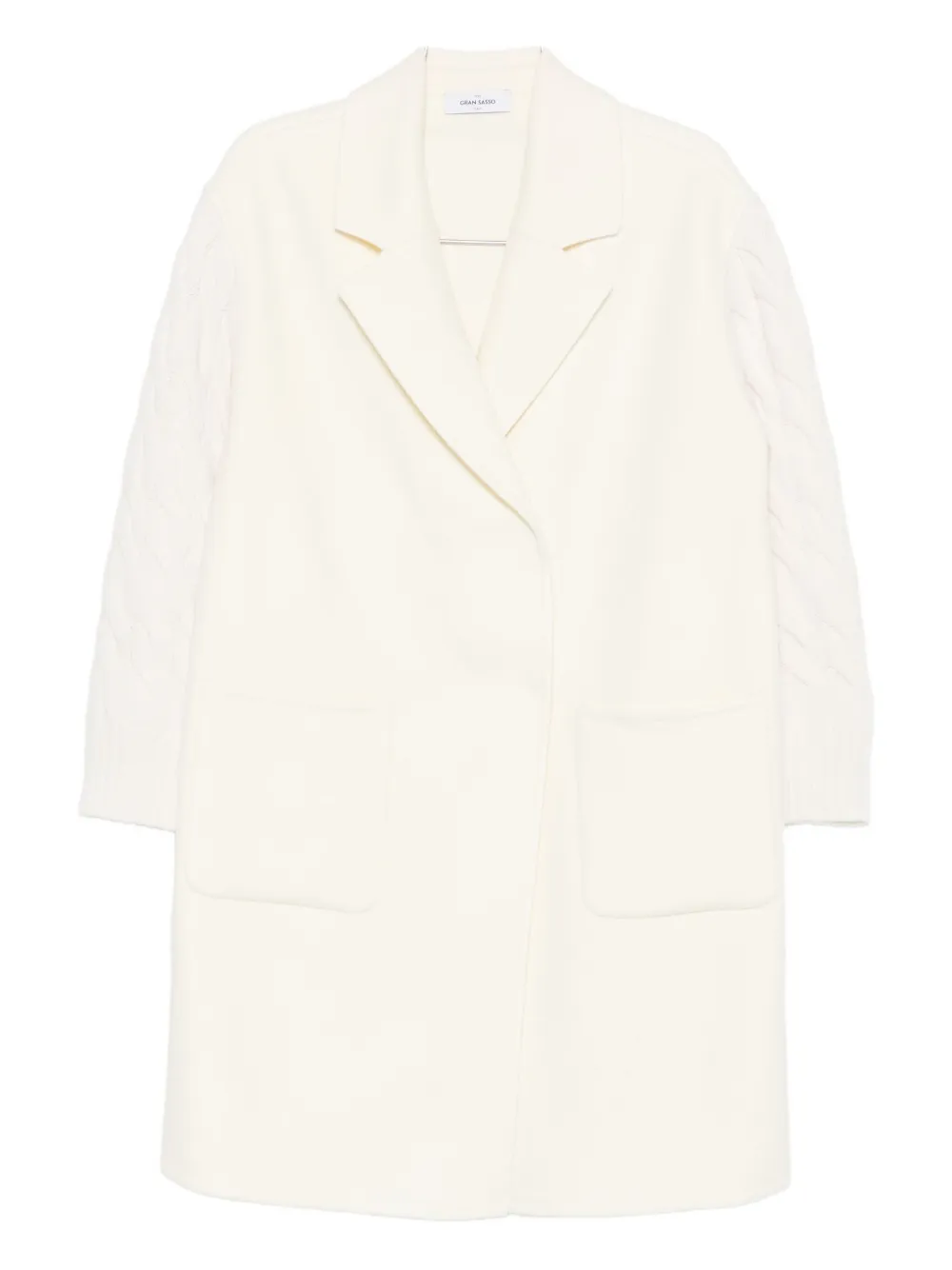 Gran Sasso cable-knit panelled coat | Neutrals | Image 1