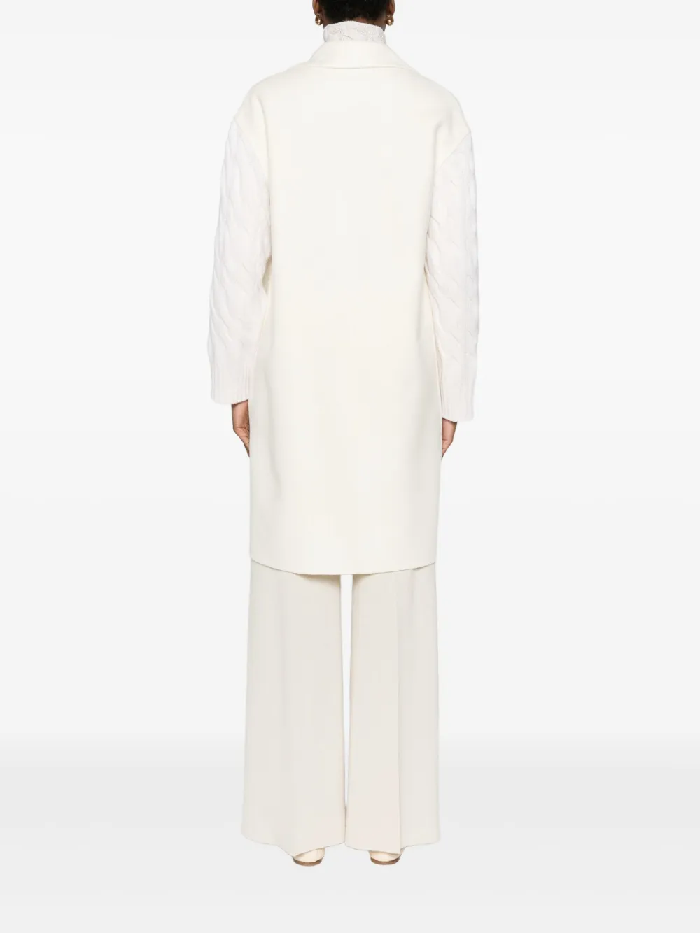 Gran Sasso Kabelgebreide jas met vlakken Beige