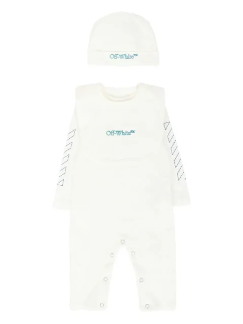 Off-White Kids sleeve-graphic babygrow set
