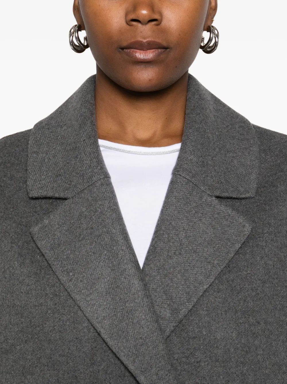 Gran Sasso Kabelgebreide jas met vlakken Grijs