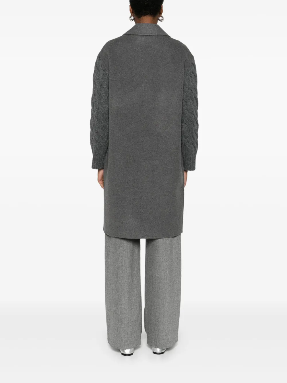 Gran Sasso Kabelgebreide jas met vlakken Grijs