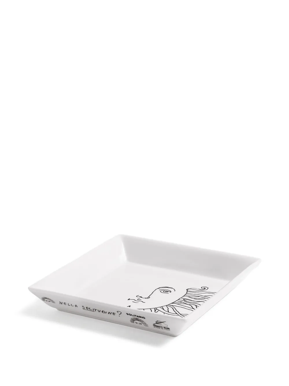 Fornasetti Solitario square tray (20,8cm x 20,8cm) - ホワイト Fornasetti Solitario square tray (20,8cm x 20,8cm) - ホワイト