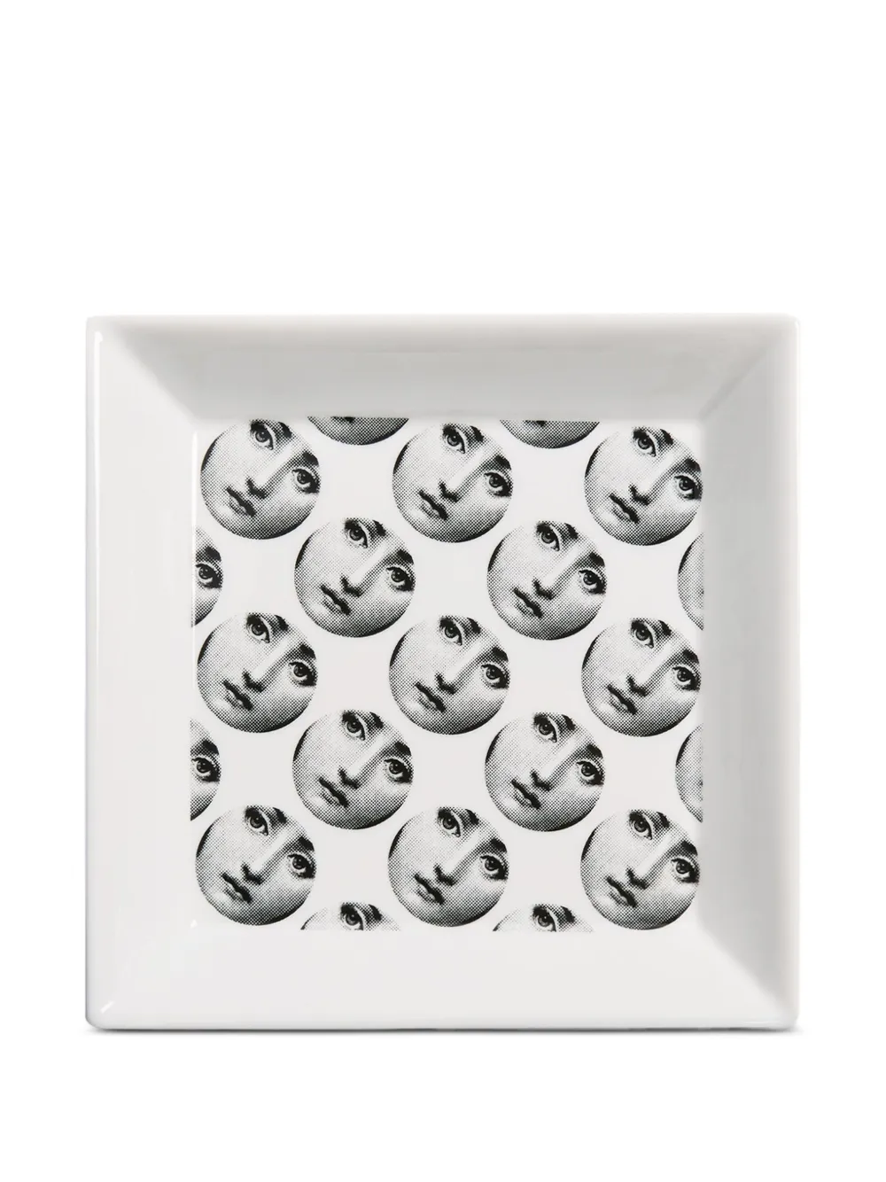 Fornasetti Tema e Variazioni square tray (20,8cm x 20,8cm) | White | Image 1