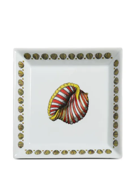 Fornasetti Vide-poche shell-pattern square tray (20,8cm x 20,8cm)