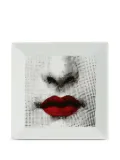Fornasetti Red Lips square tray (20,8cm x 20,8cm) - White