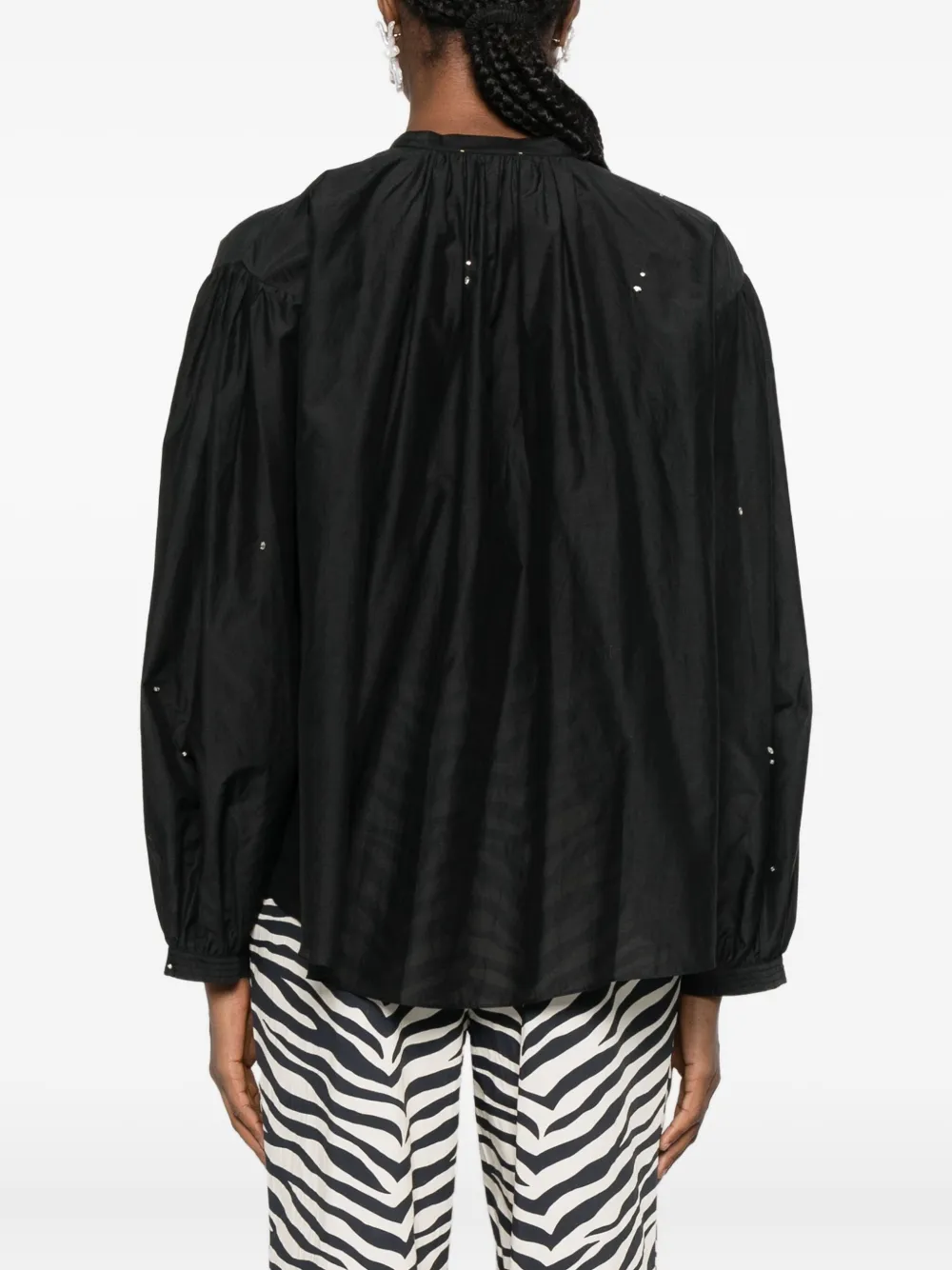 Forte Forte Embellished Button-up Blouse In Black