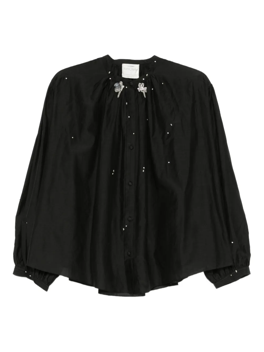 Forte Forte embellished button-up blouse | Black | Image 1