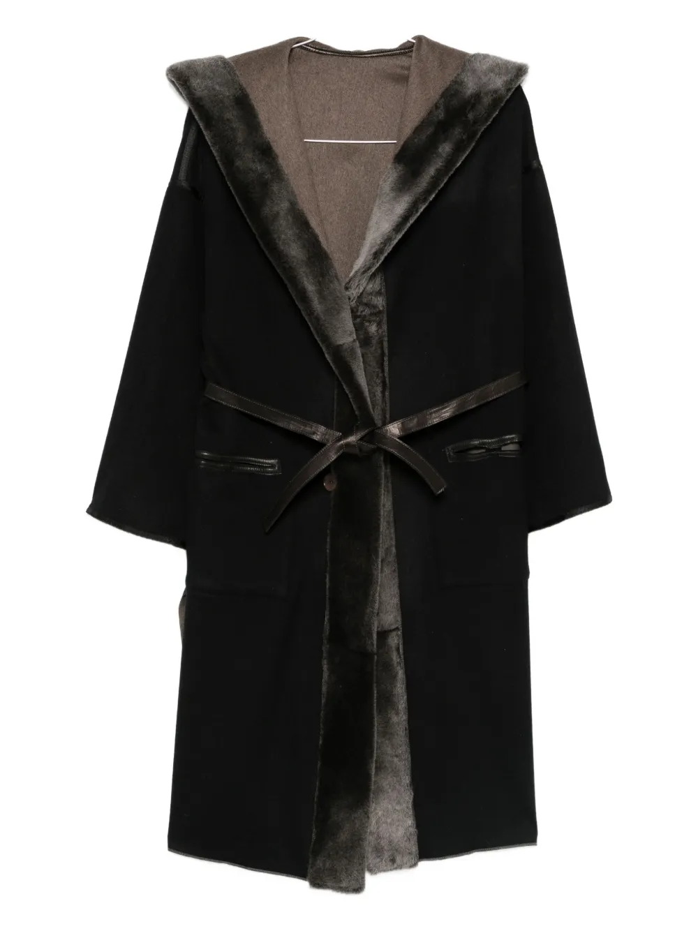 Marester fur-trim coat - Marrone