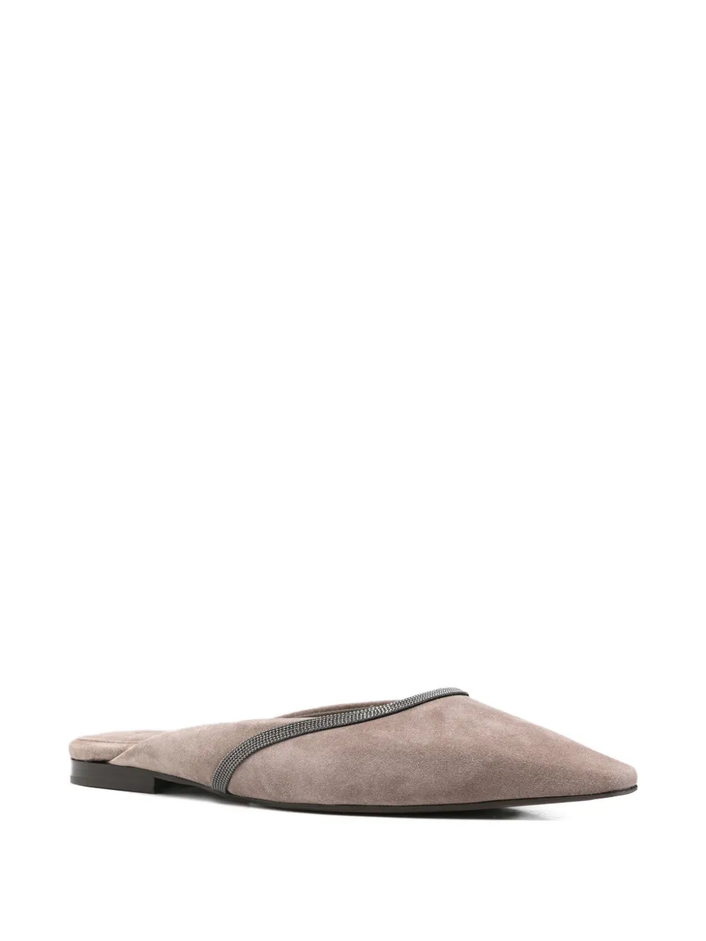 Brunello Cucinelli Monili-chain suede mules | Flat Mules | Image 2