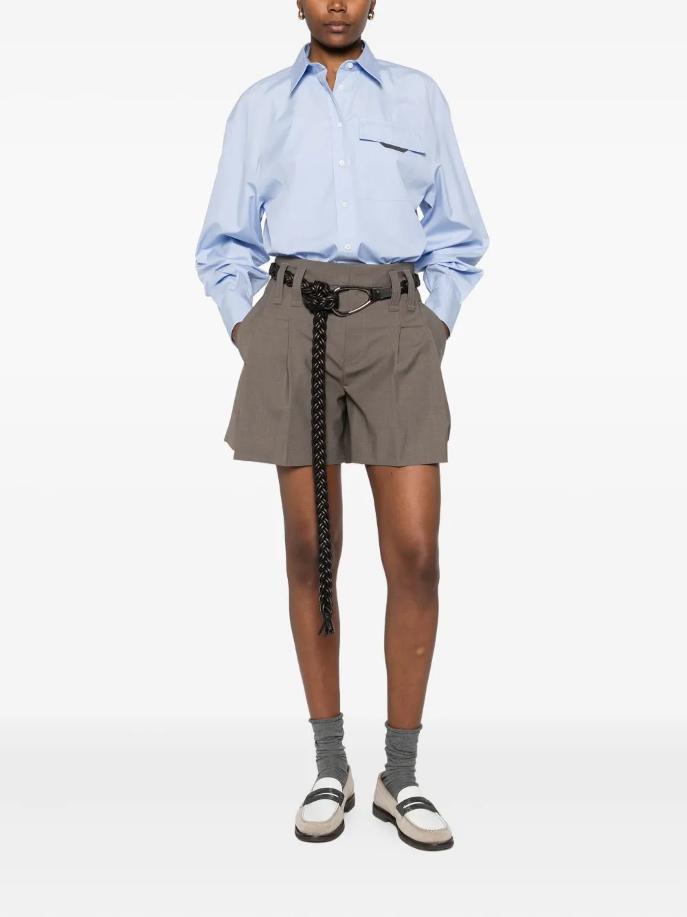 Brunello Cucinelli Pleated Shorts In Brown