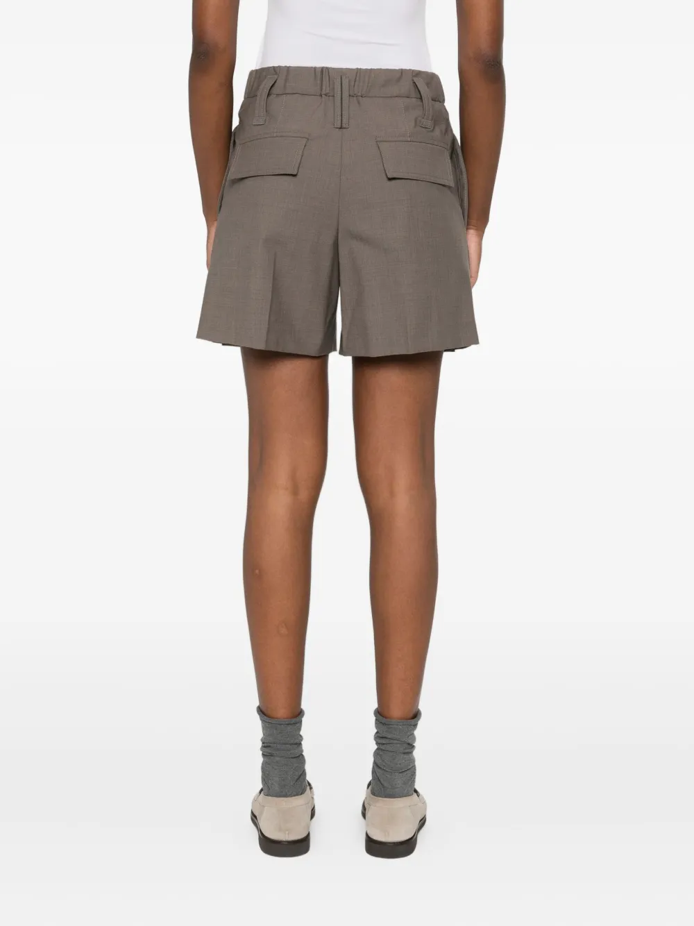 Brunello Cucinelli Pleated Shorts In Brown