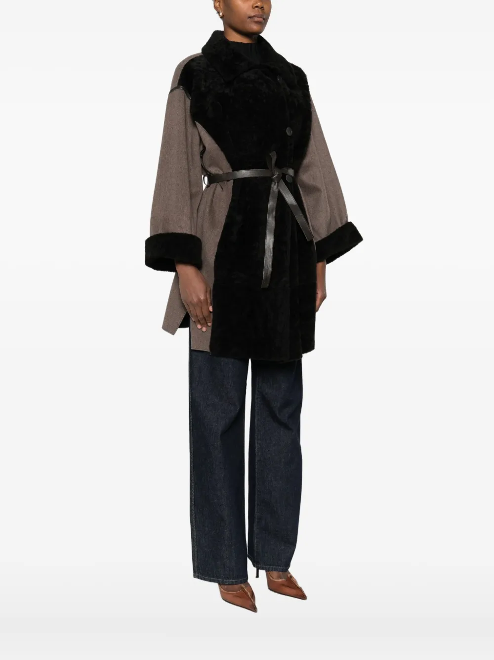 Marester Panelled Coat In Multi