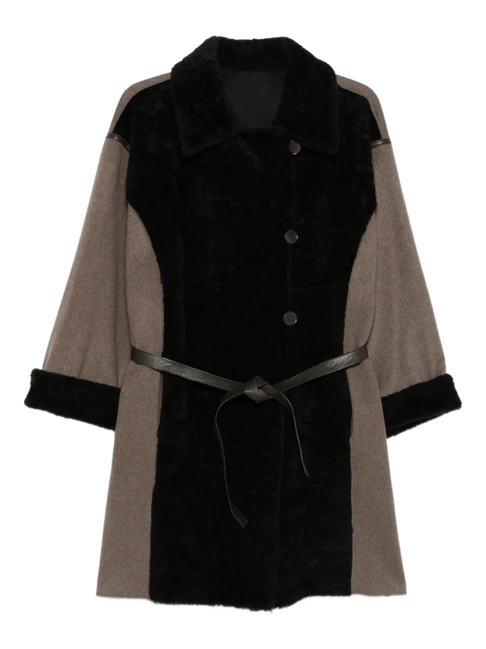 Marester panelled coat - Nero