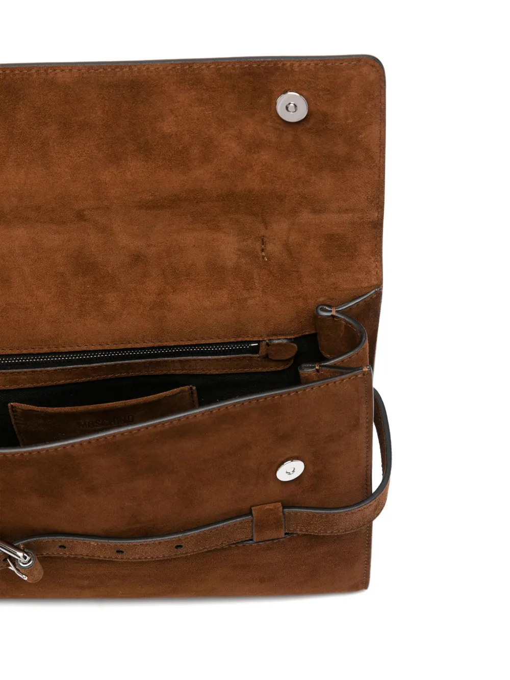 Moschino Clutch met gesp Bruin