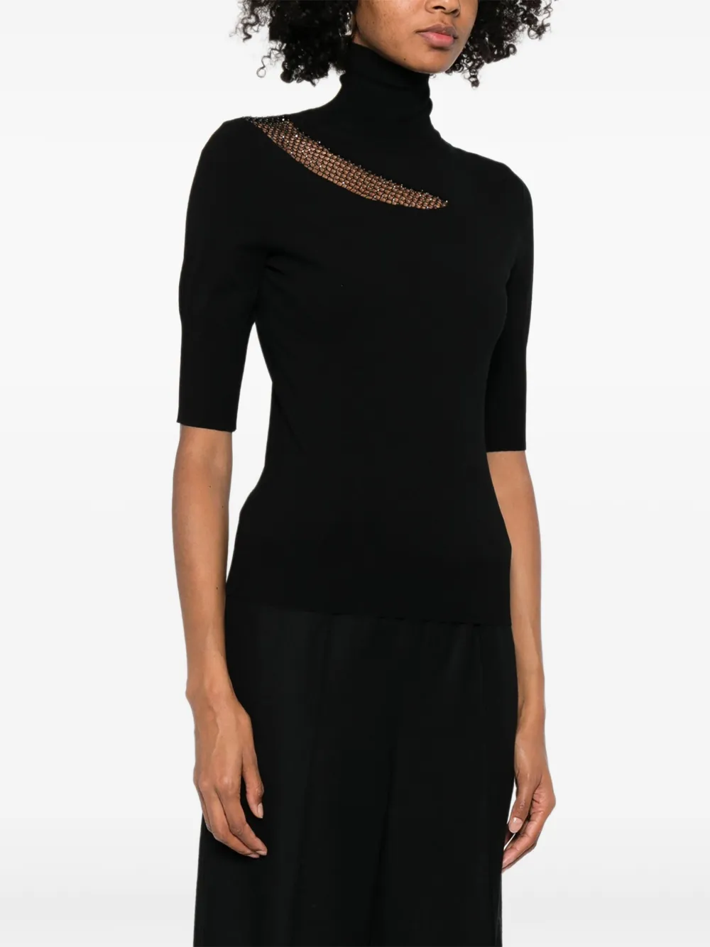 Genny Top met hoge hals Zwart