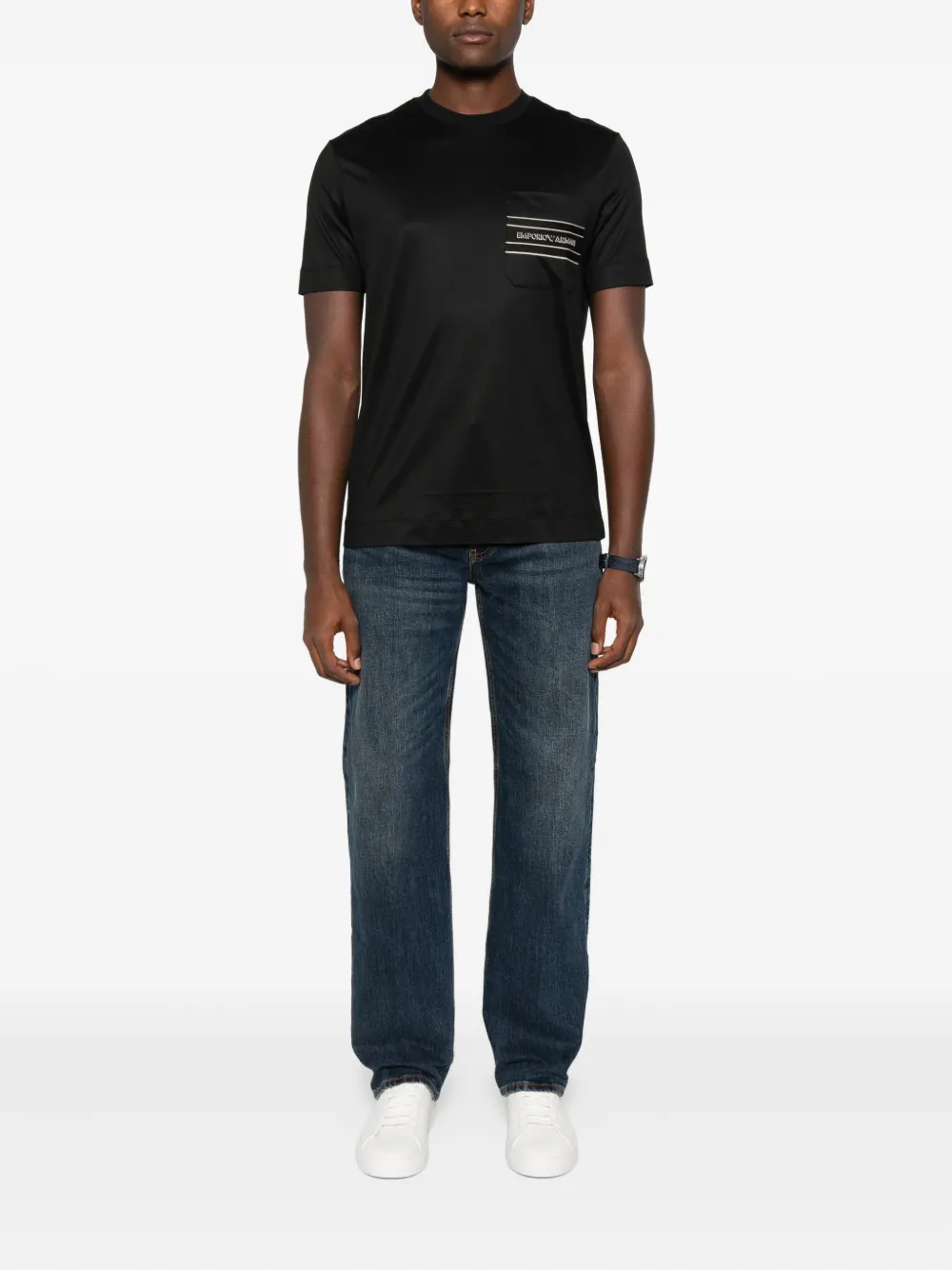 Emporio Armani T-shirt met logodetail Zwart