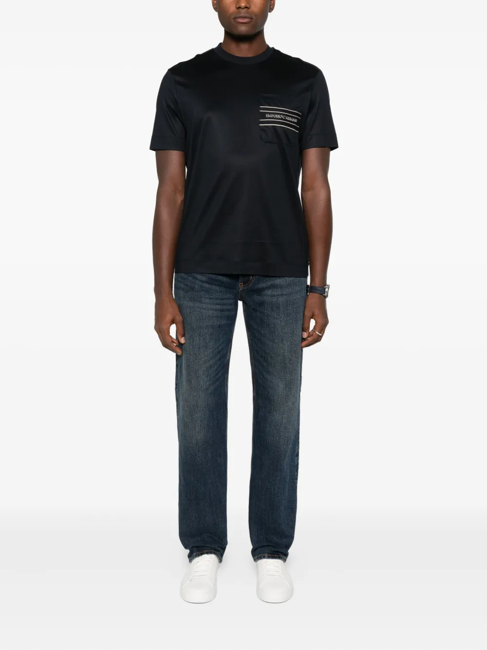 Emporio Armani logo-detail T-shirt - Zwart