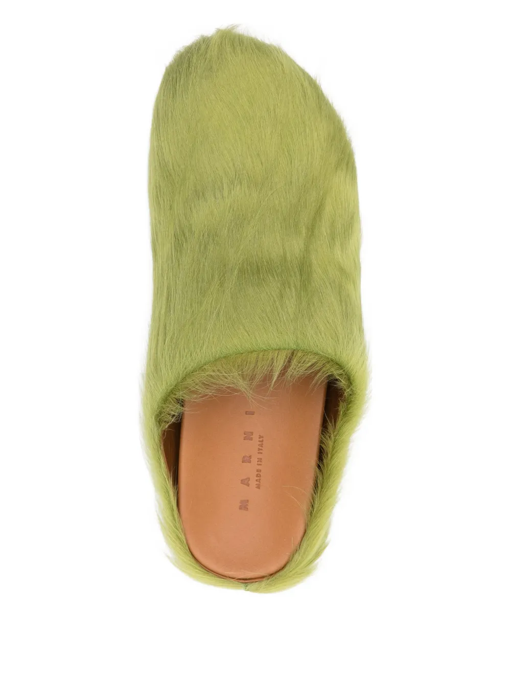 Marni Fussbett Sabot Genuine Calf Hair Clog In Green