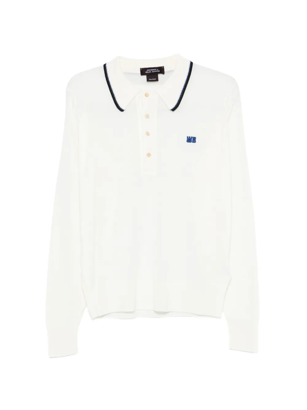 Wales Bonner x John Smedley logo-embroidery polo shirt - Toni neutri