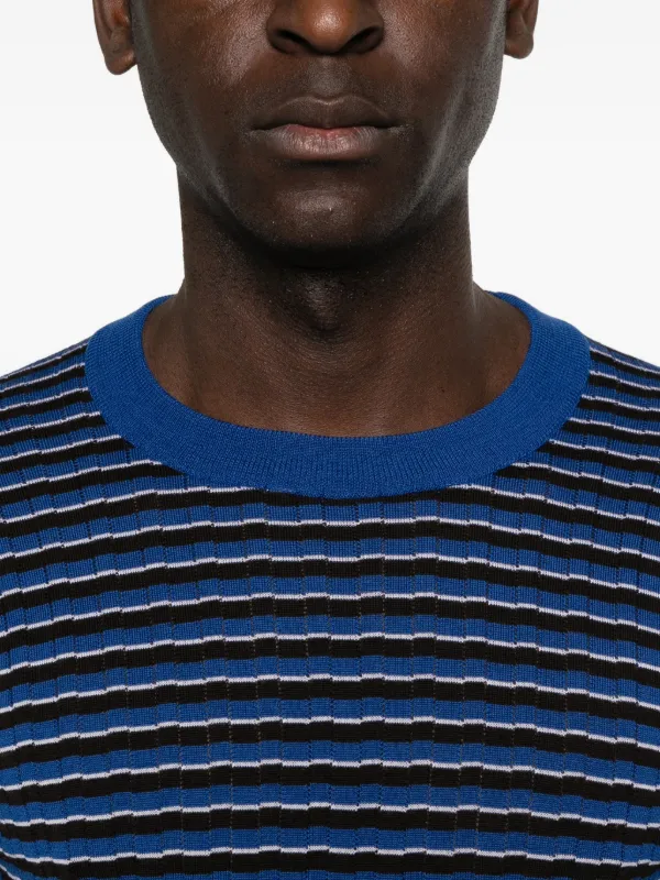 Wales Bonner x John Smedley Striped T-shirt | Blue | FARFETCH