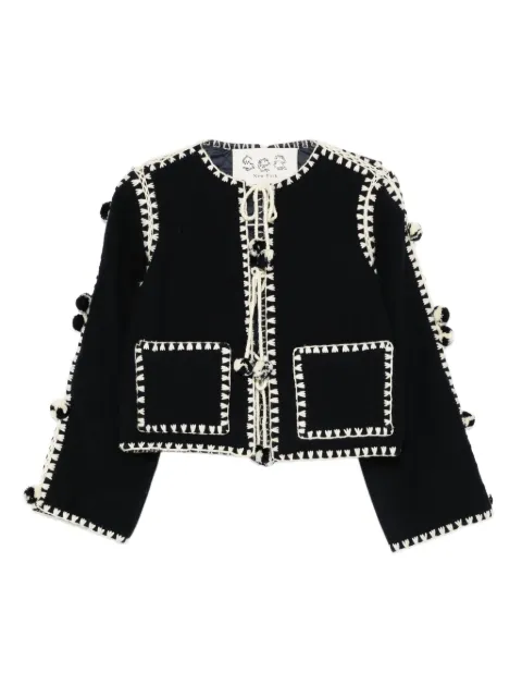 Sea Addison crochet-pompom jacket