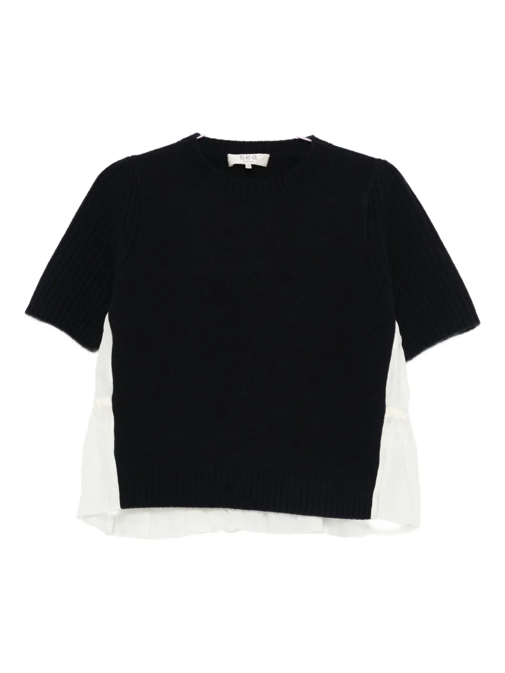 Sea ruffle-detail knitted top | Black | Image 1