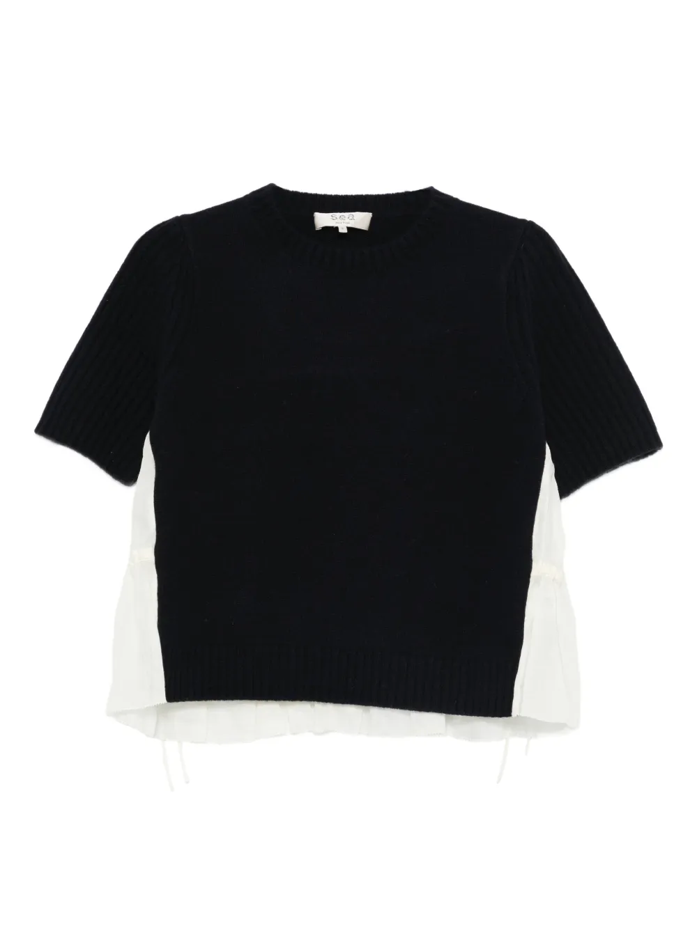 Sea ruffle-detail knitted top - Nero