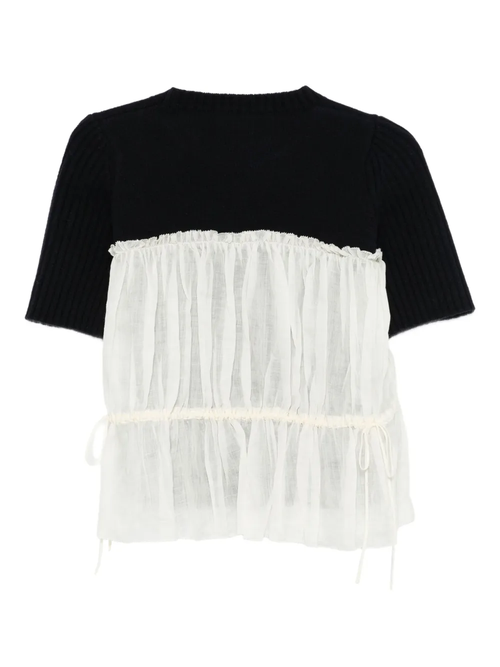 Sea Top met ruchedetail Zwart