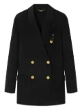Versace safety-pin double-breasted coat - Black