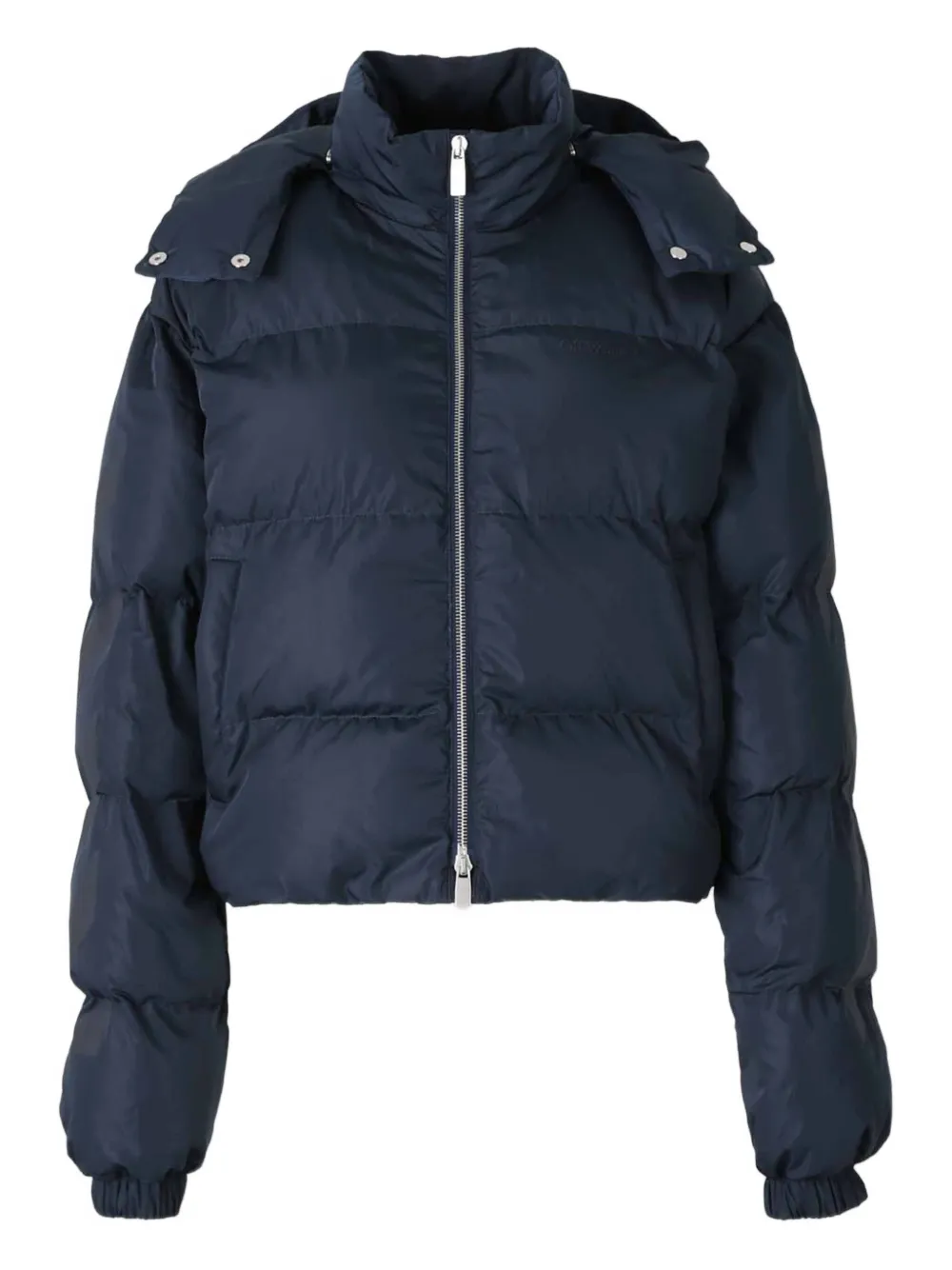 Off-white Padded Hooded Jacket In Blue
