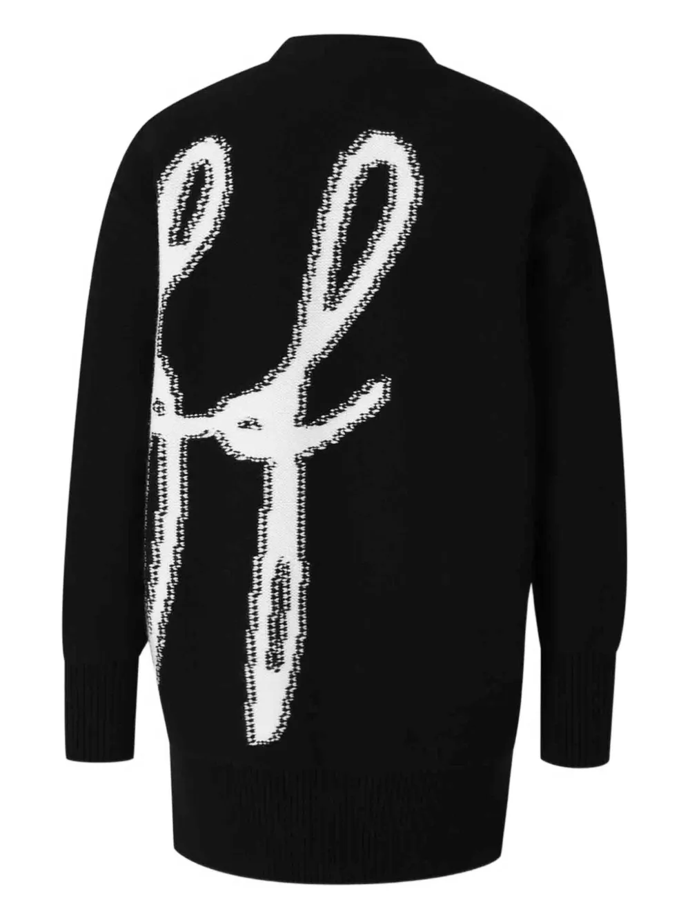 Off-white Intarsia-knit Cardigan In Black