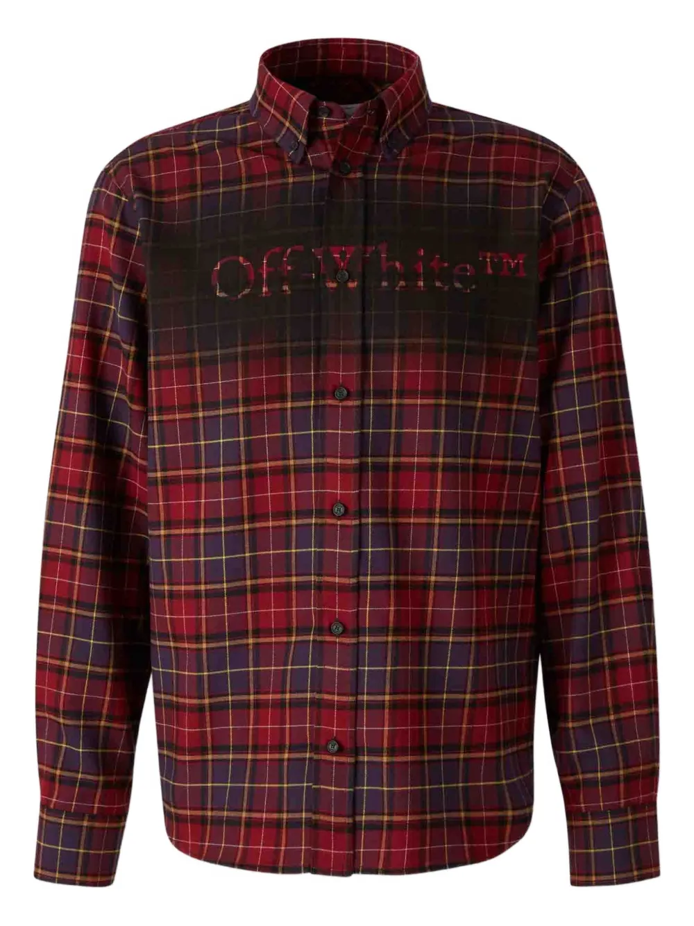 Off-White checkered shirt jacket - レッド Off-White checkered shirt jacket - レッド