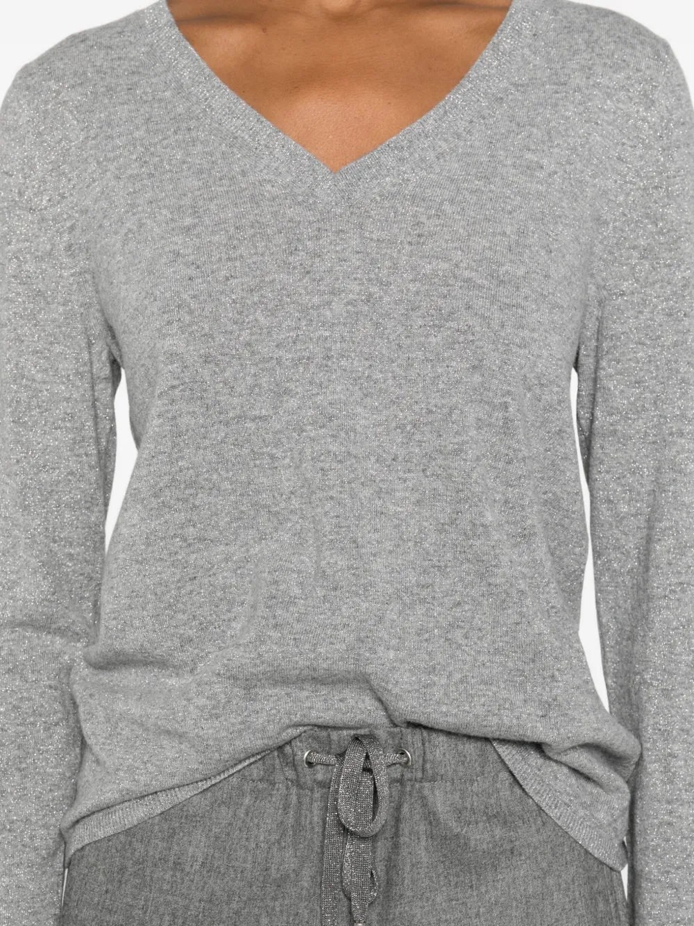 Gran Sasso V-neck Sweater In Gray