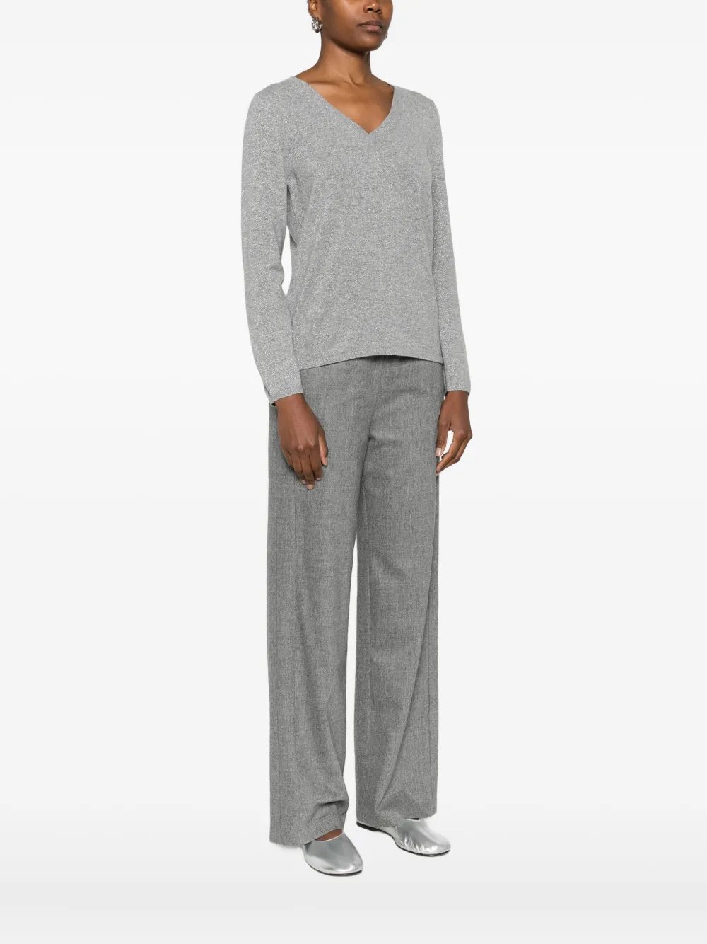 Gran Sasso Trui met V-hals Grijs