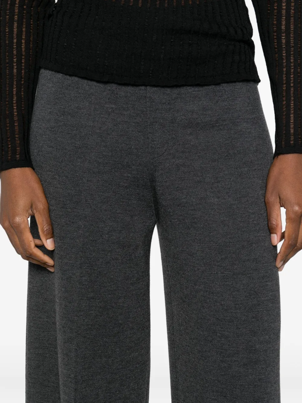 Gran Sasso Wool Wide-leg Trousers In Green