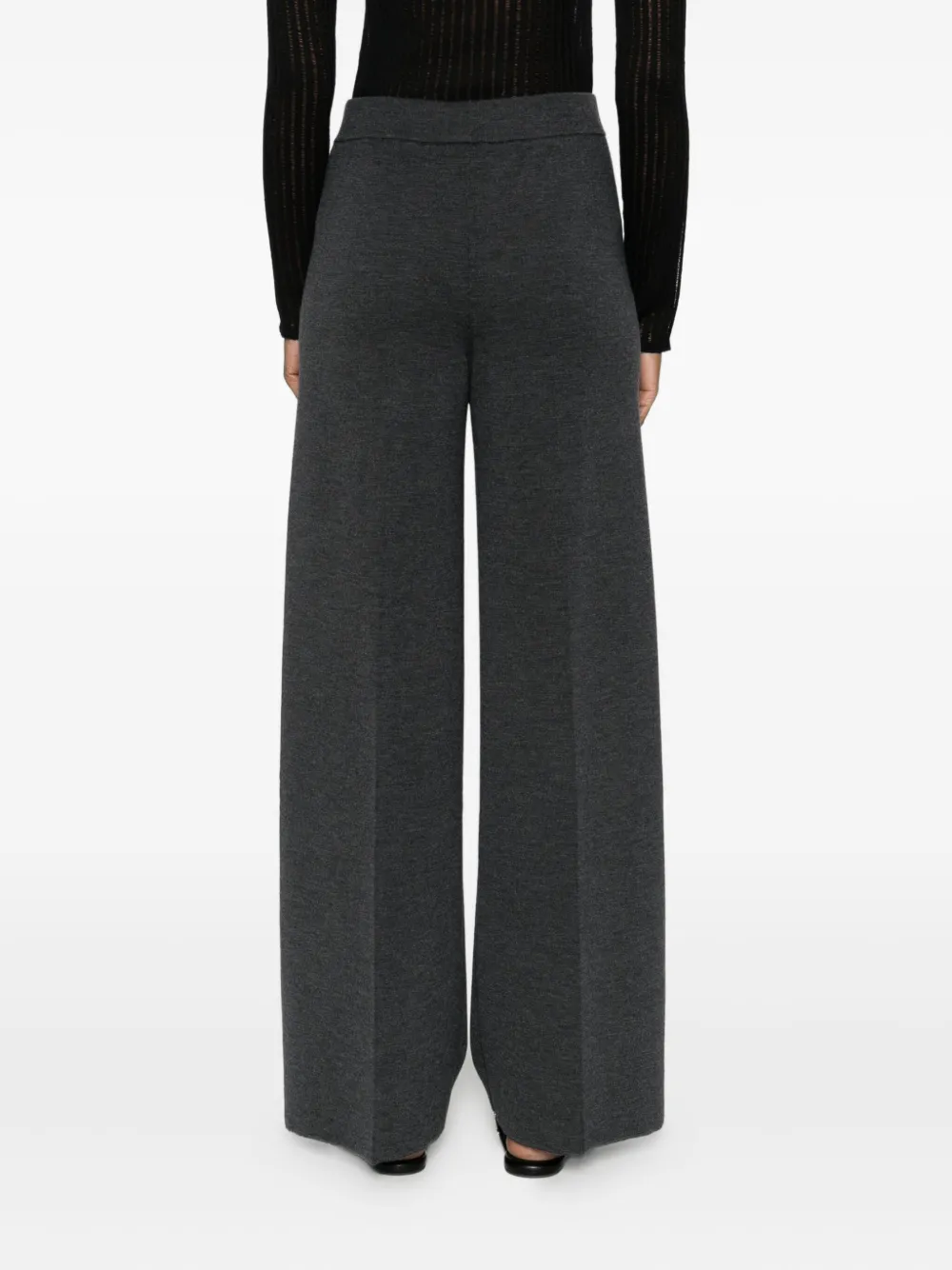 Gran Sasso Wool Wide-leg Trousers In Green