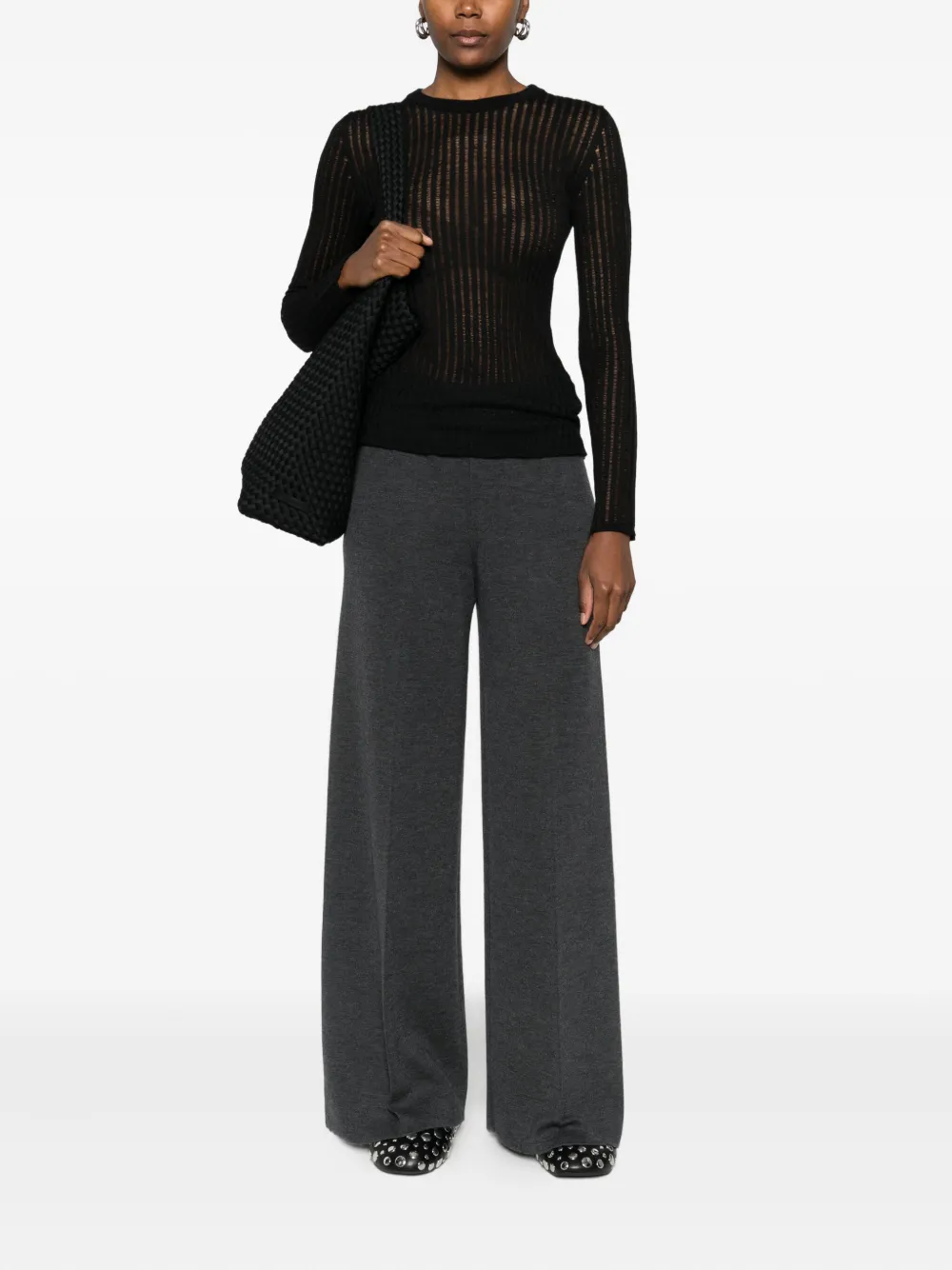 Gran Sasso wool wide-leg trousers | High Waisted Pants | Image 2